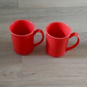 Set of 2 coral pink Corning ware mugs